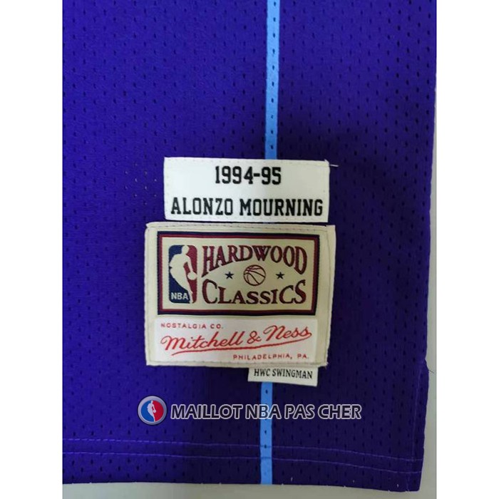 Maillot Charlotte Hornets Larry Johnson NO 2 Mitchell & Ness 1994-95 Volet